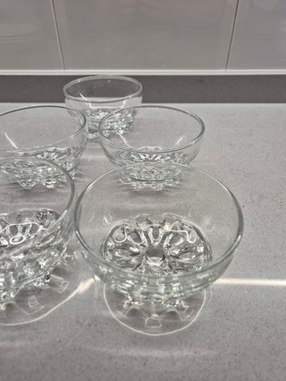 5 Cuencos de cristal decorados