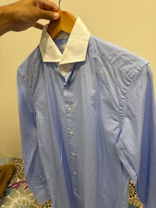 Camisa Álvaro Moreno Talla S Azul y Blanco Nueva