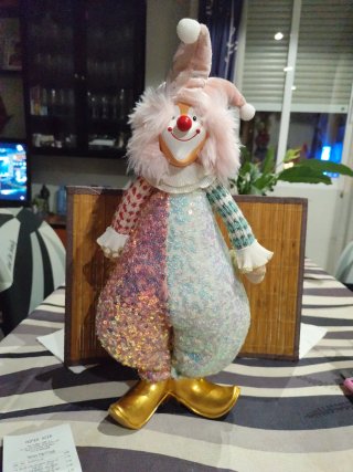 Payaso Decorativo Cerámica y Tela Multicolor
