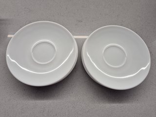 6 Platos de Café Porcelana Blanca