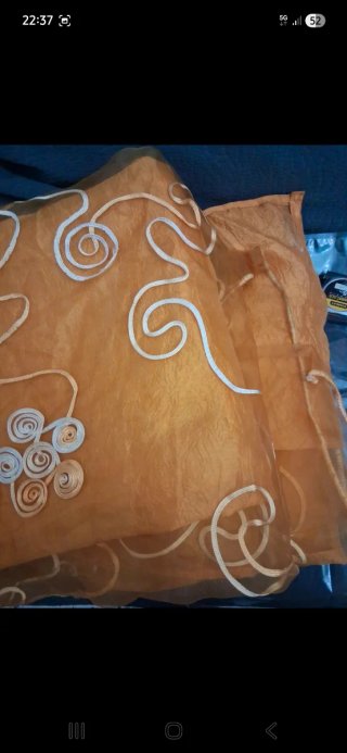Coppia Tende Arancio con Fiori