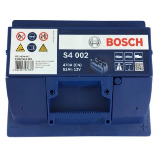 Batería de coche Bosch S4 002 52Ah 470A EN 12V