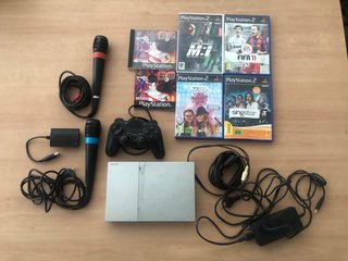 Playstation 2 Slim Plata + Juegos y Accesorios