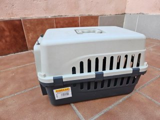 Transportín perro beige y negro