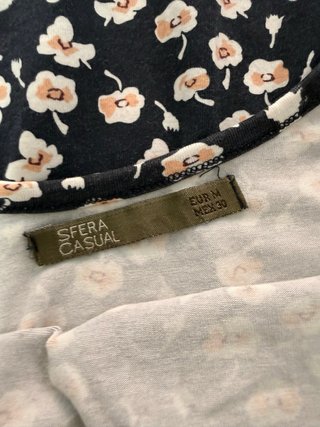 Vestido estampado flores negro