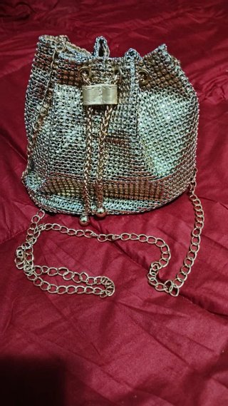 Bolso fiesta dorado estilo vintage