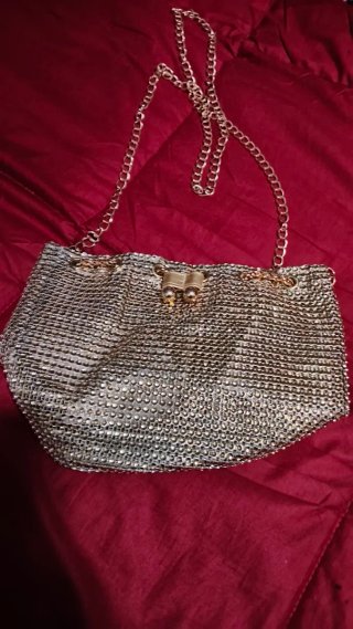 Bolso fiesta dorado estilo vintage