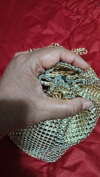 Bolso fiesta dorado estilo vintage