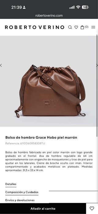 Bolso de hombro Grace Hobo piel marrón