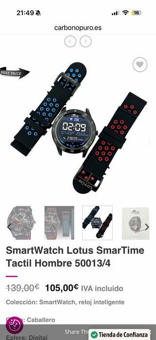 SmartWatch Lotus Táctil Hombre 50013/4