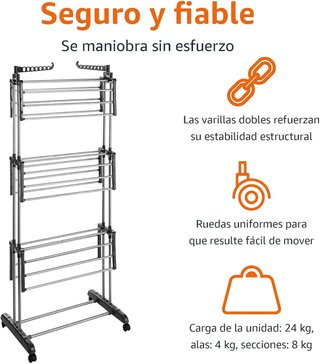 Tendedero Torre Amazon Basics 126x64x173cm