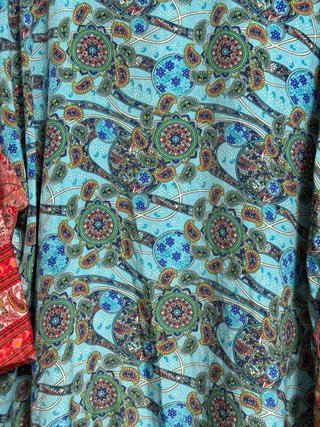 Kimono de seda estampado mujer
