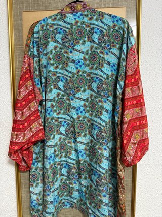 Kimono de seda estampado mujer