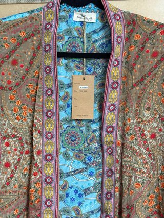 Kimono de seda estampado mujer