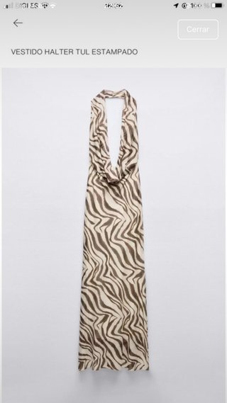 Vestido Halter Tul Estampado Cebra