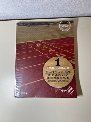 Libro Matemáticas aplicadas sociales 1 bach anaya