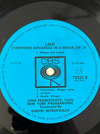 Vinile Zino Francescatti Lalo Vieux Temps