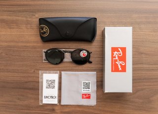 Gafas Ray-Ban Polarizadas Negras De Puente Doble