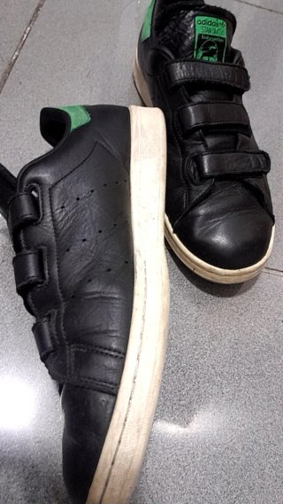 Adidas Stan Smith Velcro Negro Verde