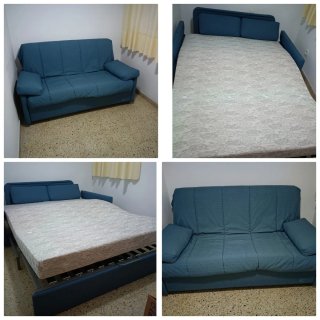Sofá Cama Azul 2 Plazas