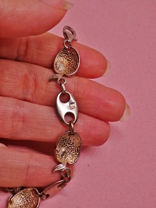 ARGENTO 925 braccialetto smaltato vintage anni 70