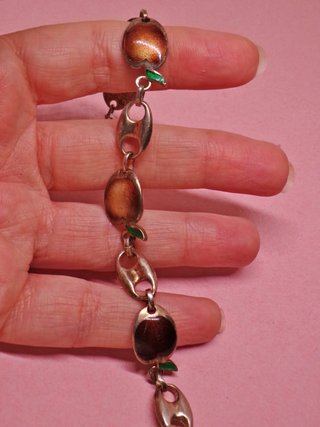 ARGENTO 925 braccialetto smaltato vintage anni 70