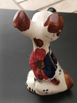 Cerámica Portuguesa Gallo y Perro Vintage