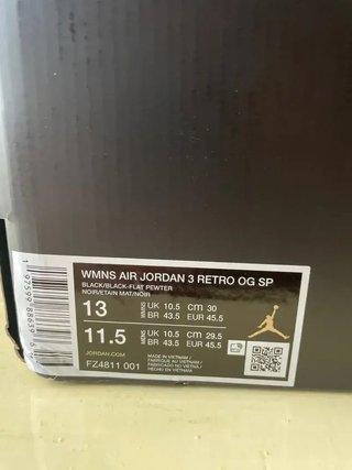 Jordan 3 retro x A Ma Maniére EU45,5/47