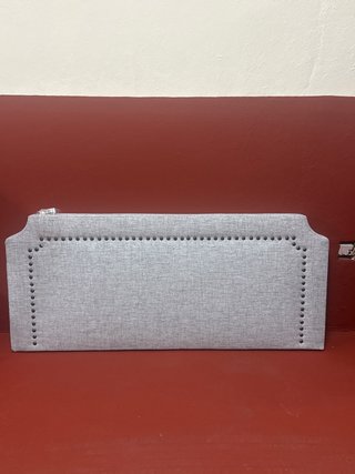 Cabecero de cama gris azulado tapizado