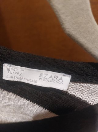 Vestido de punto rayas beige, gris y negro