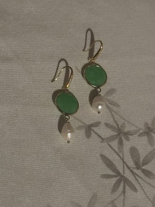 Orecchini perle fiume ottone placcato oro