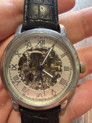 Reloj Le Valois Automático Esqueleto Plata