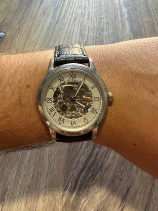 Reloj Le Valois Automático Esqueleto Plata