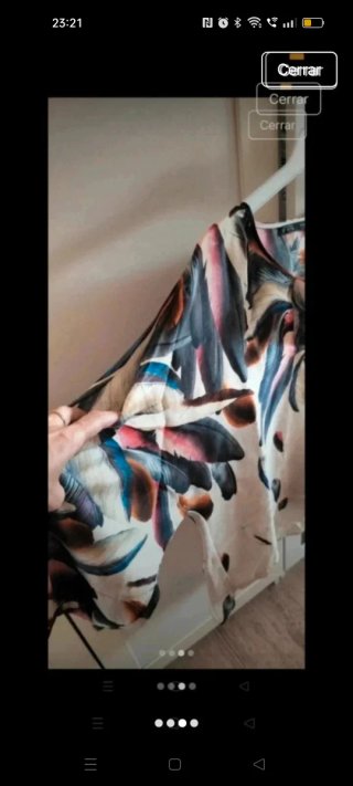 Camisa Zara Estampado Plumas Multicolor