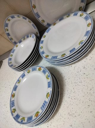 Set piatti Tulipano Blu