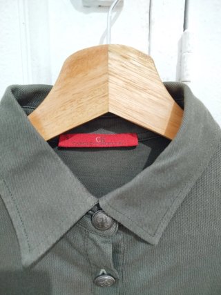 Camisa verde militar manga larga
