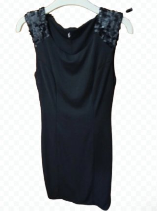 Vestido fiesta lentejuelas hombros Talla S