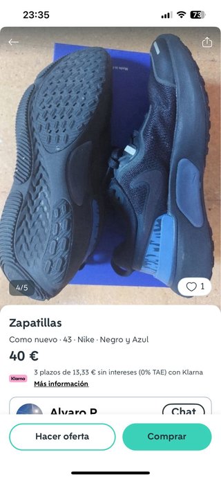 Zapatillas Nike Negras y Azules Talla 43