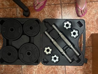 Banco funcional y Pesas DOMYOS 2x2kg + 2x1kg