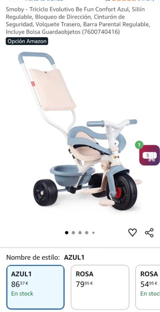 Triciclo Smoby Be Fun Confort Azul
