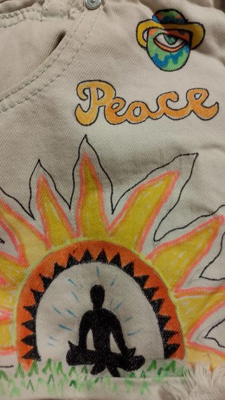 Shorts vaqueros pintados a mano