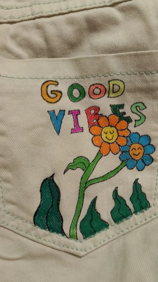 Shorts vaqueros pintados a mano
