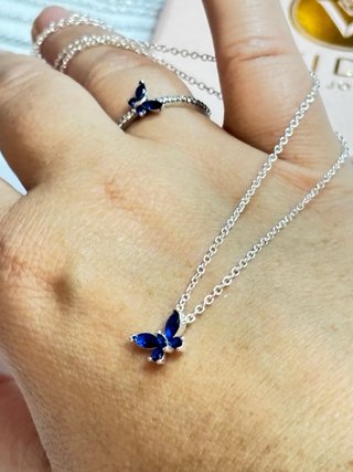 Conjunto estilo Pandora Corazón y Mariposa