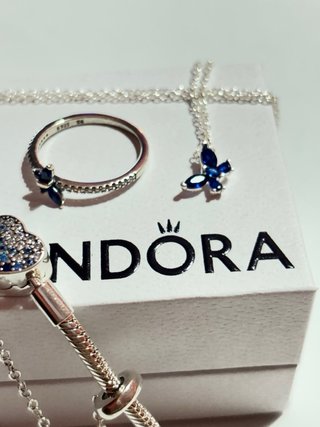 Conjunto estilo Pandora Corazón y Mariposa