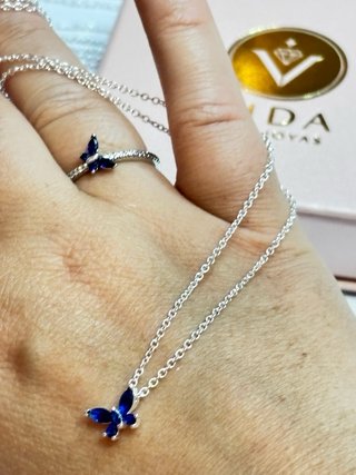 Conjunto estilo Pandora Corazón y Mariposa