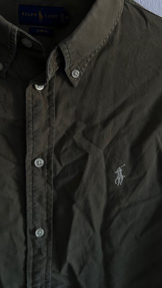 Camisa Ralph Lauren Slim Fit Verde Talla M