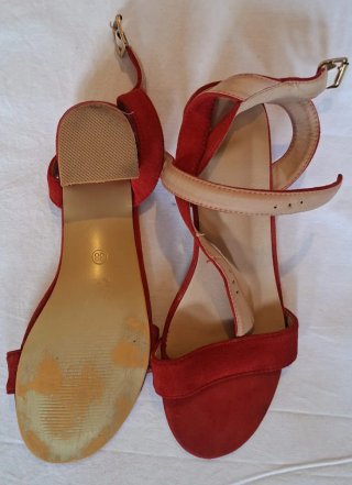 Sandalias tacón rojas talla 38