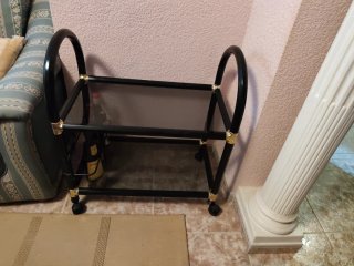 Carrito camarera cristal y metal