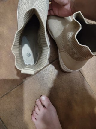 Zapatilla plataforma beige talla 36