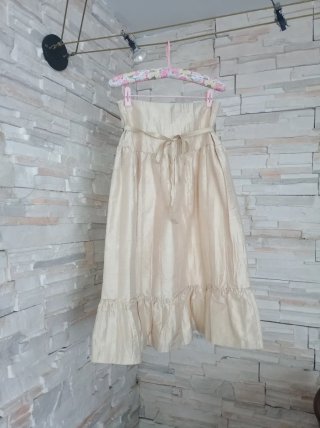 Falda Zara Seda amarillo suave dorado T.38